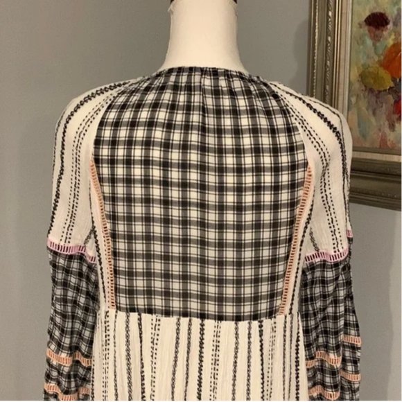 Veronica Beard Eileen Paneled Checked Georgette Midi Dress Size M - Picture 8 of 12